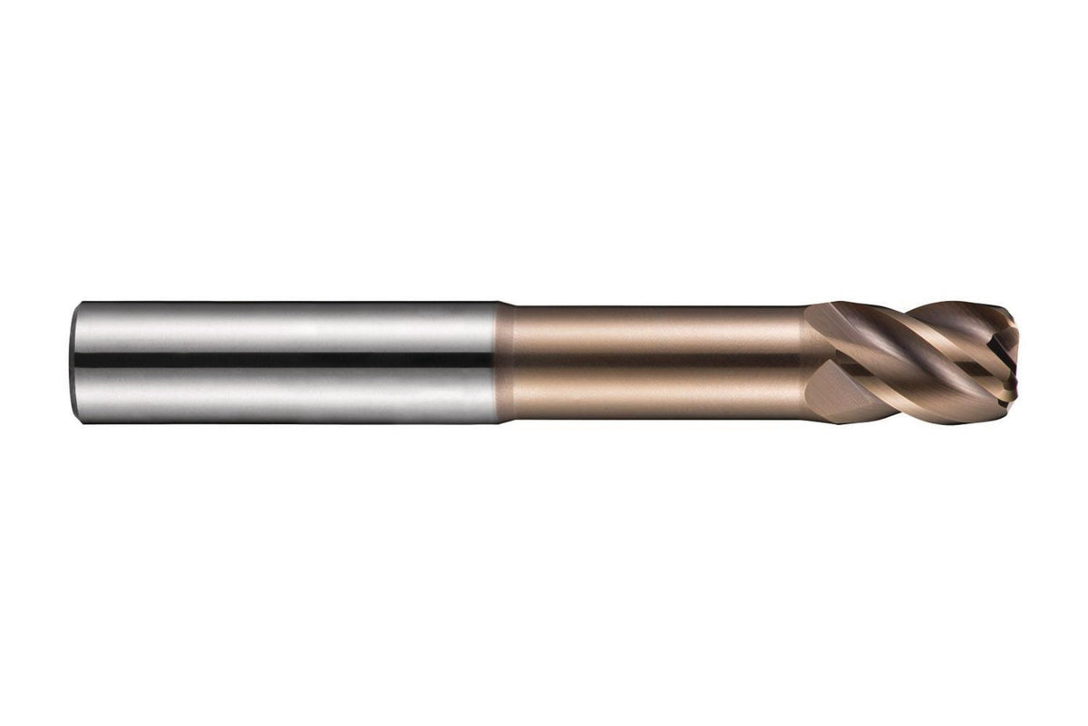 DORMER S524 Schaftfräser D.10mm R.0,5mm – VHM TiSiN Radiusfräser extra kurz