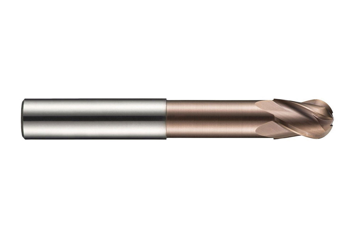 DORMER Radiusfräser S535 10 mm HM TiSiN Z4 extra kurz – Kugelfräser für gehärtete Materialien