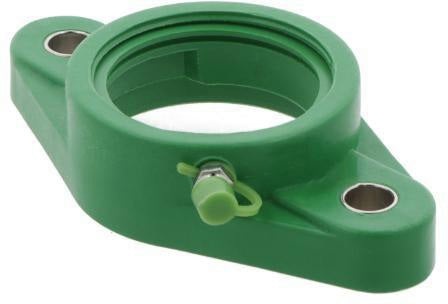 ZEN Flanschlagergehäuse TFL206-B 62 mm oval – grün, Kunststoff, mit Schutzkappe