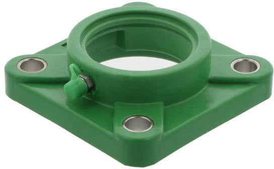 ZEN Flanschlagergehäuse TF205-B 52 mm viereckig mit Schutzkappe, grün