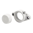 ZEN Flanschlagergehäuse TFL210 in Weiß, 90 mm, ovale Bauform, mit Schutzkappe