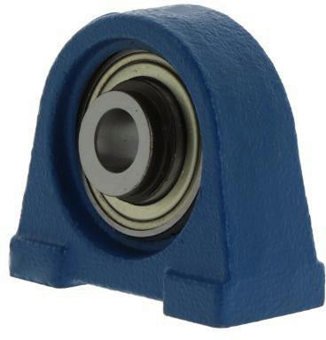 SKF Stehlager-Gehäuseeinheit SY55 FM 55 mm mit Exzenterspannring – Grauguss, dunkelblau/grau