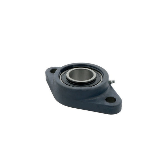 ZEN Flanschlager-Gehäuseeinheit UKFL212 60 mm oval – Grauguss, Spannhülse, 2-Loch