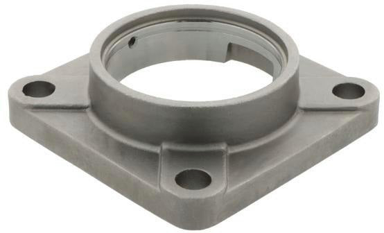 ZEN Flanschlagergehäuse SF205 52 mm viereckig aus rostfreiem Stahl – für durchgehende Wellen
