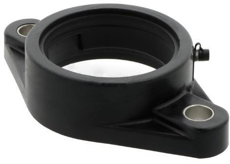 Flanschlagergehäuse TFL204 BLACK 47 mm oval von ZEN – mit Schutzkappe