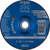 PFERD Schruppscheibe SG INOX 125 mm gekröpft – 10 Stk. für Edelstahl