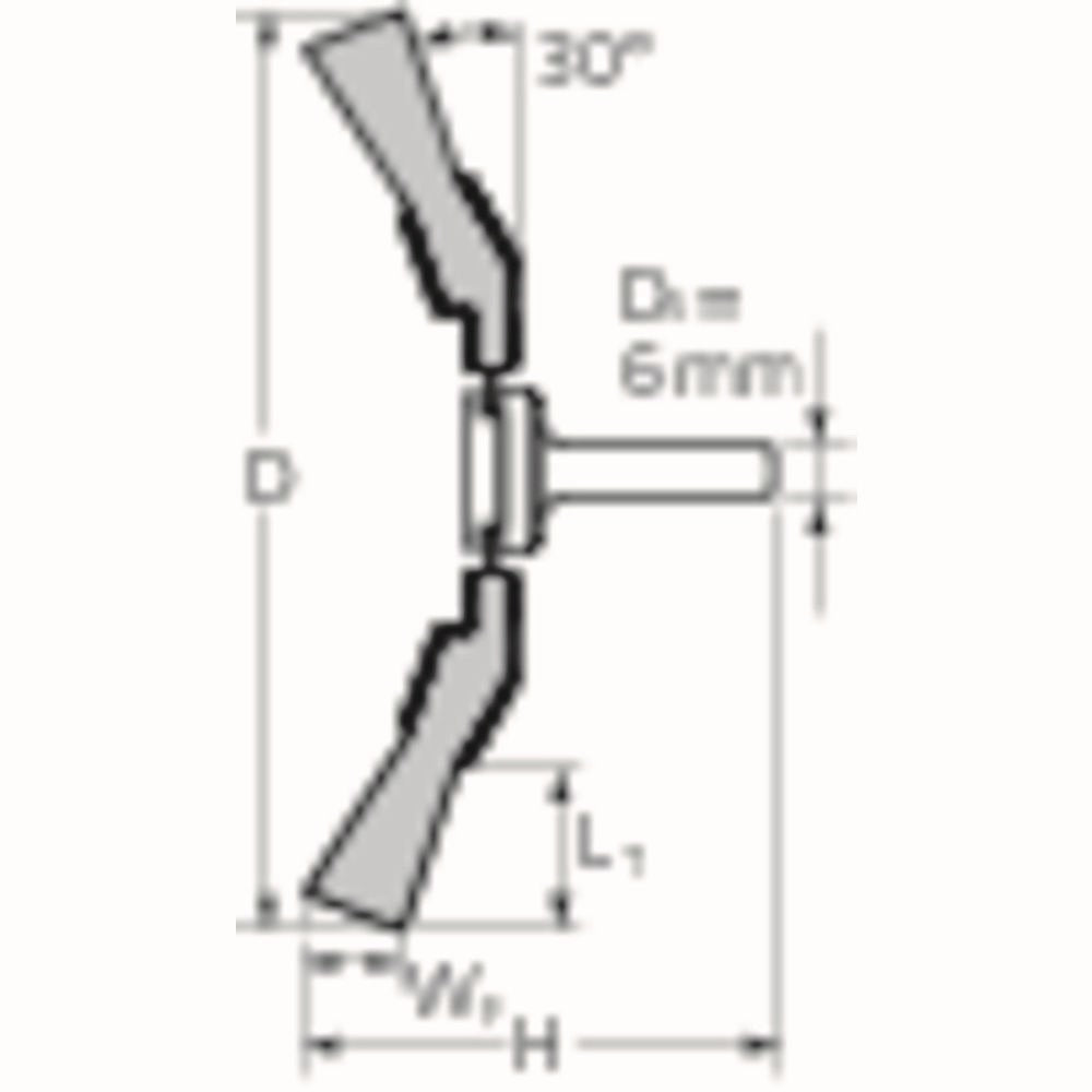 PFERD TOOLS Kegelbürste KBU Ø80mm Stahldraht 0,3mm Schaft 6mm für Bohrmaschine