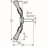 PFERD TOOLS Kegelbürste KBU Ø80mm Stahldraht 0,3mm Schaft 6mm für Bohrmaschine