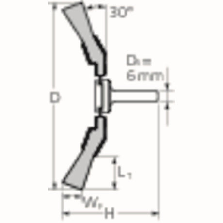 PFERD TOOLS Kegelbürste KBU Ø80mm Stahldraht 0,3mm Schaft 6mm für Bohrmaschine