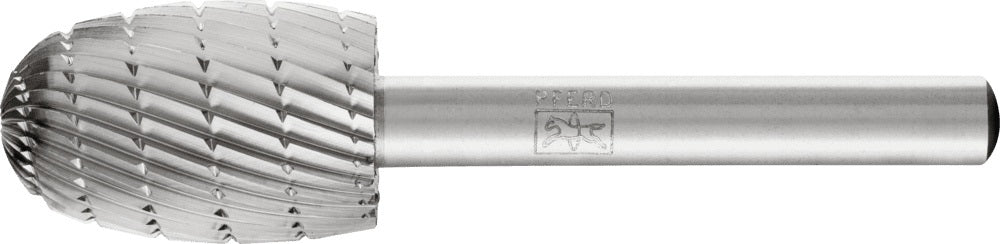 PFERD Frässtift TRE HSS Verzahnung 3, 12 mm Kopf, 6 mm Schaft, Tropfenform – für präzises Zerspanen