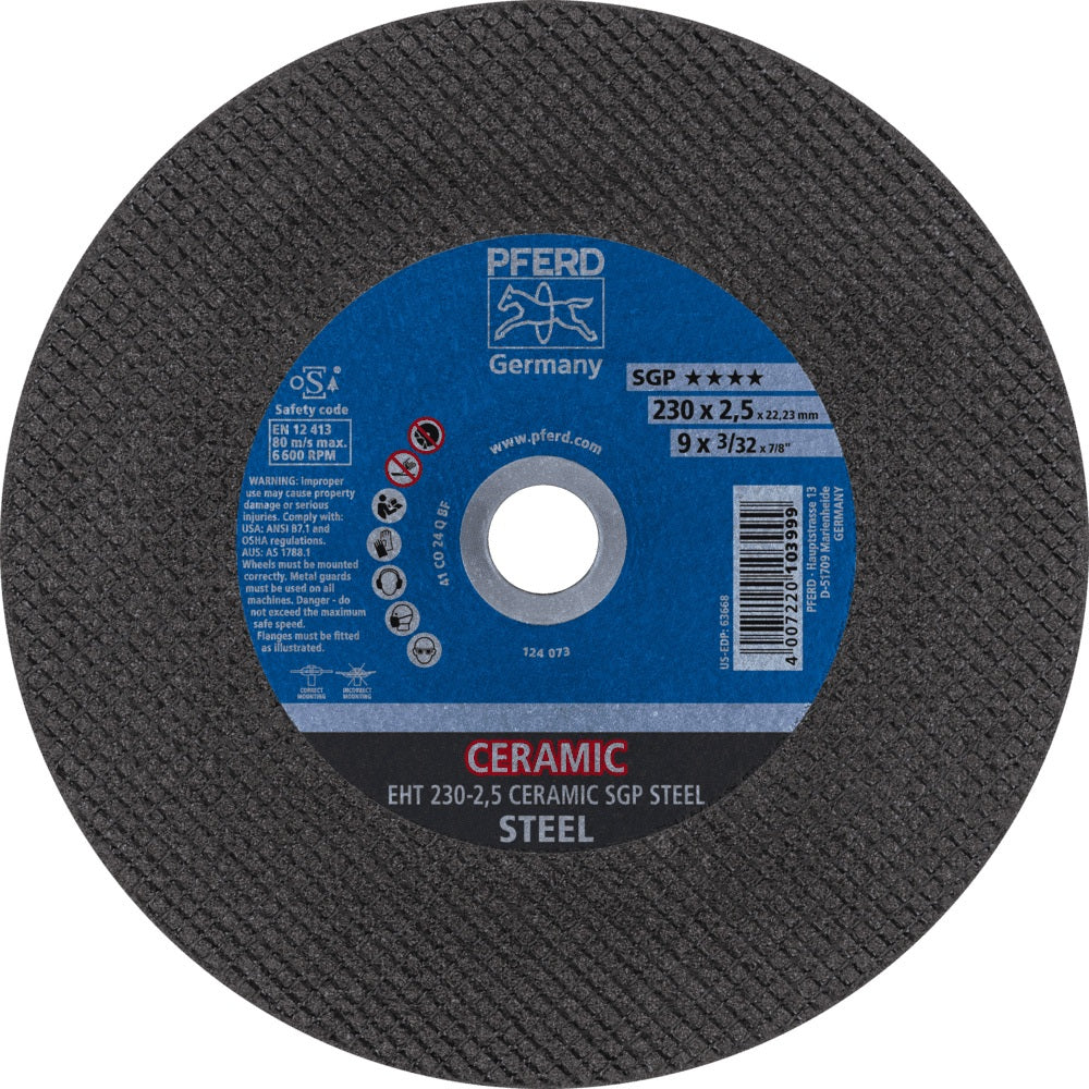 PFERD Trennscheibe Ceramic SGP Steel D125 x 1 mm, 25 Stück, für Stahl