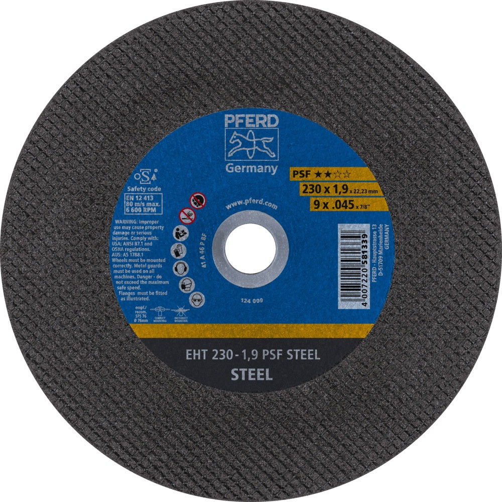PFERD PSF STEEL Trennscheibe 115x1 mm – 25 Stück für Stahl und Guss