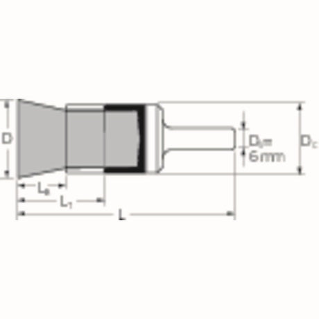 PFERD Pinselbürste PBUR INOX Ø13 mm, Drahtstärke 0,2 mm, Edelstahl, 15000 min-¹