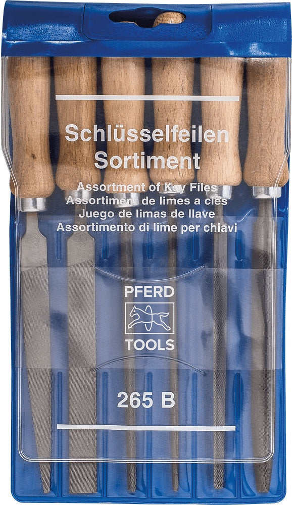 PFERD Schlüsselfeilensatz 100 mm Hieb 2 – 6-teilig mit Holzheft in Kunststofftasche