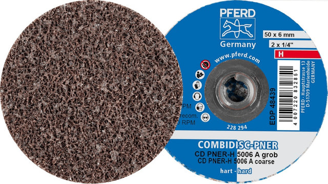 PFERD COMBIDISC Vliesronde CD PNER-W 5006 A G 50 mm – Feinschliff für Edelstahl & Aluminium