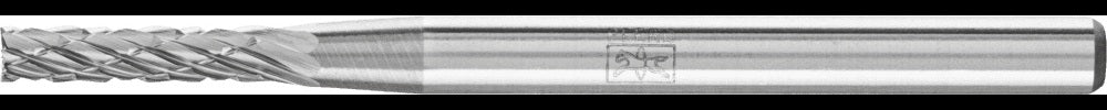 PFERD Kleinfrässtift Form ZYAS 2 mm Hartmetall mit 3 PLUS Verzahnung für präzises Fräsen