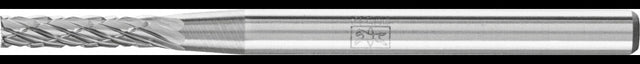 PFERD Kleinfrässtift Form ZYAS 2 mm Hartmetall mit 3 PLUS Verzahnung für präzises Fräsen