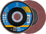 PFERD POLIFAN A PSF STEELOX Fächerscheibe Ø125 mm Körnung 40 konisch für Stahl/INOX