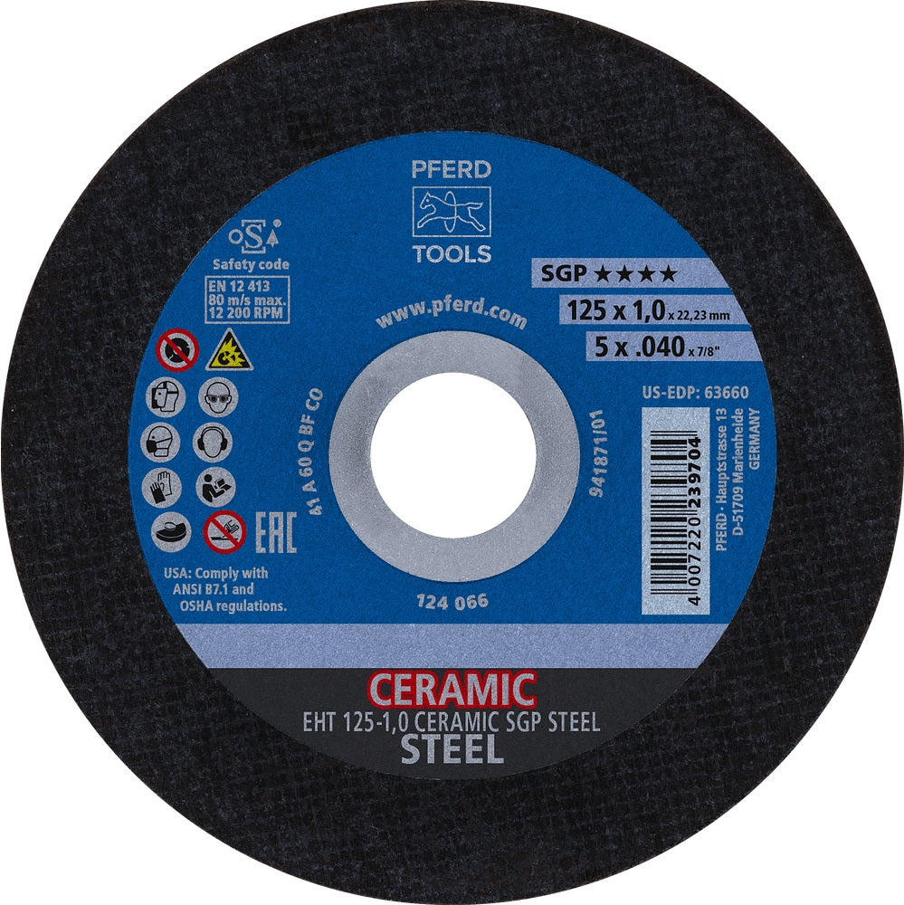 PFERD Trennscheibe Ceramic SGP Steel D125 x 1 mm, 25 Stück, für Stahl