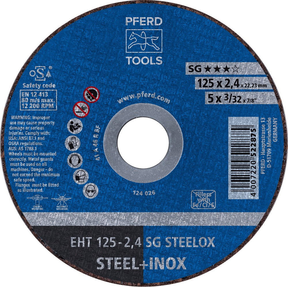PFERD Trennscheibe SG STEELOX D115 x 1 mm gerade INOX 25 Stück