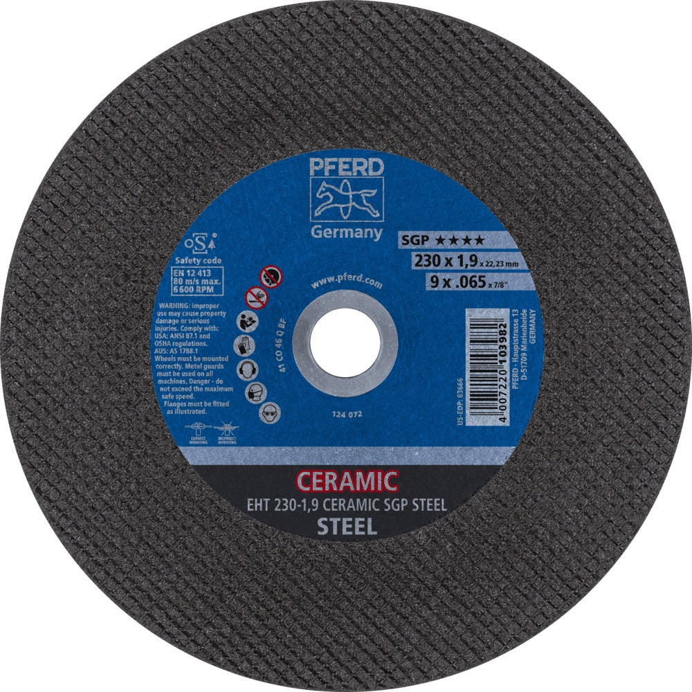PFERD Trennscheibe Ceramic SGP Steel D125 x 1 mm, 25 Stück, für Stahl