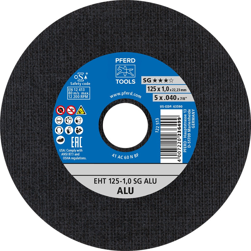PFERD Trennscheibe SG ALU D125 x 2,4 mm für Aluminium & NE-Metalle