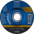 PFERD Schruppscheibe PSF STEEL Ø115 mm, 7,2 mm, Korund A – 10 Stück für Winkelschleifer