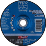 PFERD Schruppscheibe CERAMIC SGP STEELOX 125x7 mm gekröpft