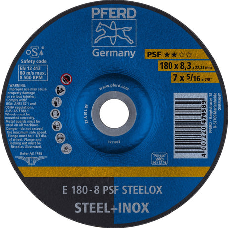PFERD Schruppscheibe M PSF D180x8,3 mm für Stahl & Edelstahl