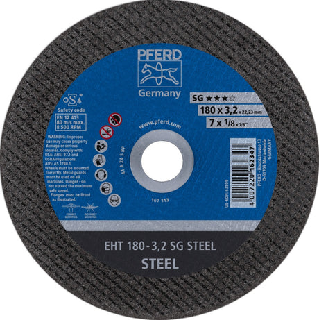 PFERD Trennscheibe SG STEEL D115 x 1 mm gerade, Bohrung 22,23 mm