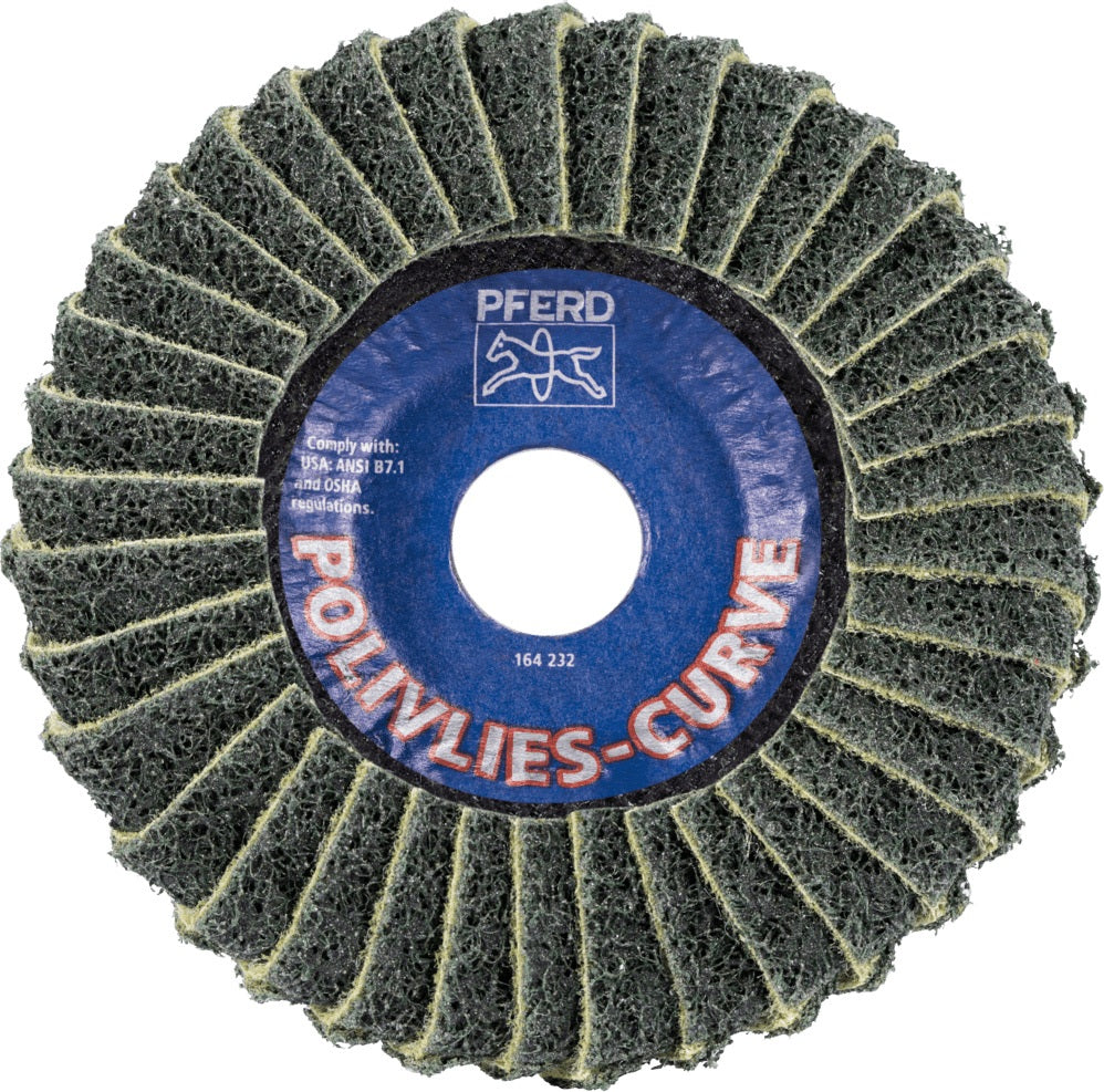 PFERD TOOLS Fächerscheibe POLIVLIES-CURVE PVL-R Ø125 mm K100 Korund A