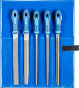 PFERD Feilensatz 250 mm Hieb 2 mit 2K-Ergo-Heft, 5-teilig für Stahl, Aluminium und Guss