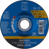 PFERD Kombischeibe PSF DUODISC STEELOX D125x1,9mm Körnung 46 – 10 Stück für Stahl & INOX