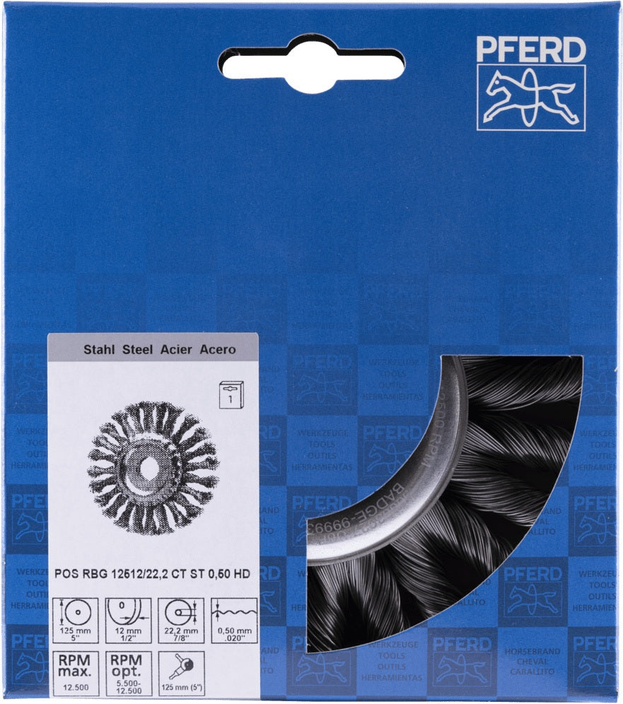 PFERD Rundbürste POS COMBITWIST 125 mm Stahldraht für Metallbearbeitung