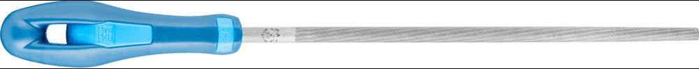 PFERD Werkstattfeile DIN 7261, 200 mm, Hieb 1, Rund, 2K-Ergo-Heft – Präzisionsfeile für Radien und Profile
