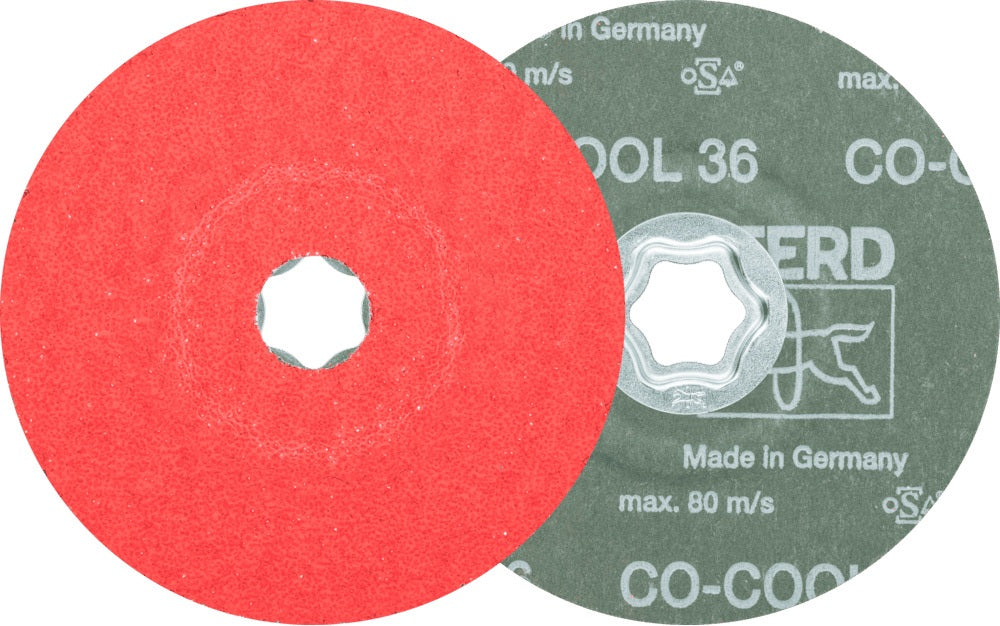 PFERD COMBICLICK CO-COOL Fiberscheibe Ø125 mm K36 Keramikkorn für INOX & Aluminium