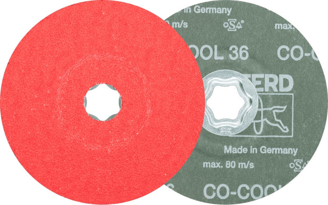 PFERD COMBICLICK CO-COOL Fiberscheibe Ø125 mm K36 Keramikkorn für INOX & Aluminium