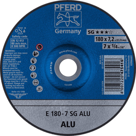 PFERD Schruppscheibe SG ALU 125 mm Ø 22,23 mm Bohrung für Aluminium und NE-Metalle, 10er-Pack