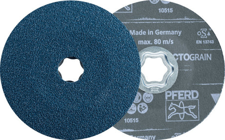 PFERD TOOLS COMBICLICK VICTOGRAIN Fiberscheibe Ø125 mm K80 für Stahl, Guss, Aluminium