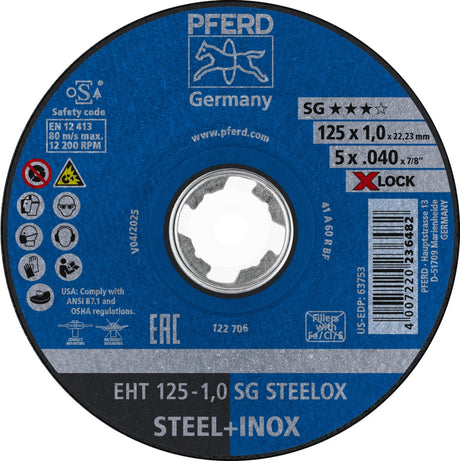 PFERD X-LOCK SG STEELOX Trennscheibe 125x1 mm – 25 Stück für Stahl & Edelstahl