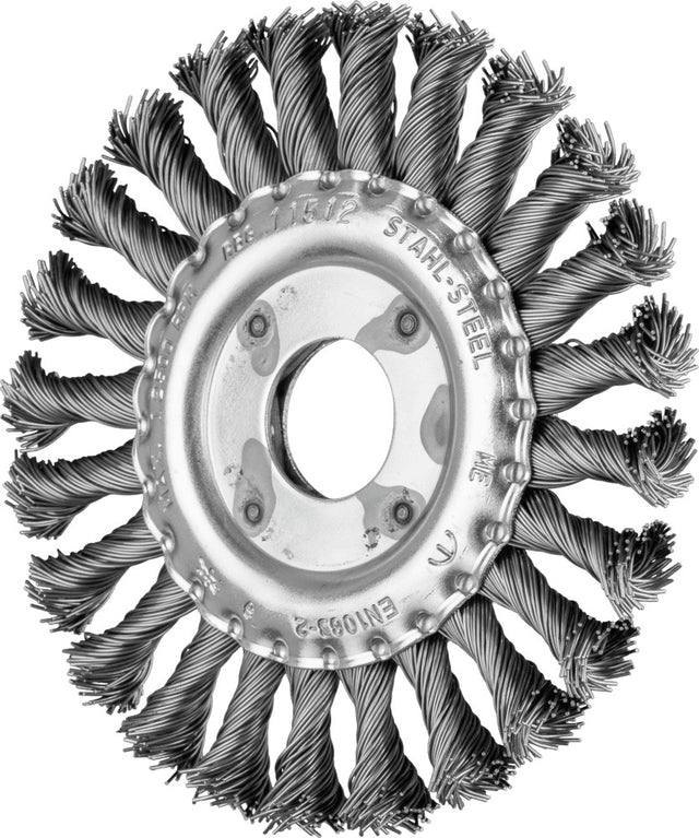 PFERD TOOLS Rundbürste RBG Ø115 mm gezopft, Drahtstärke 0,5 mm, 12 mm Besatzbreite