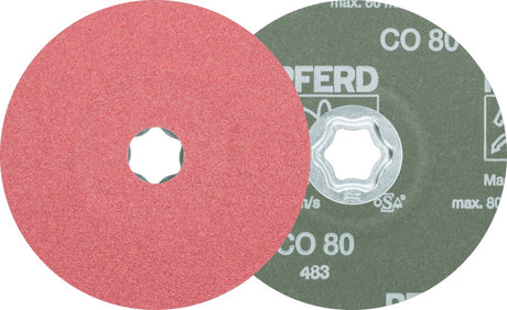 PFERD COMBICLICK Fiberscheibe CO Ø125 mm K36 Keramikkorn für Stahl, Guss, Aluminium