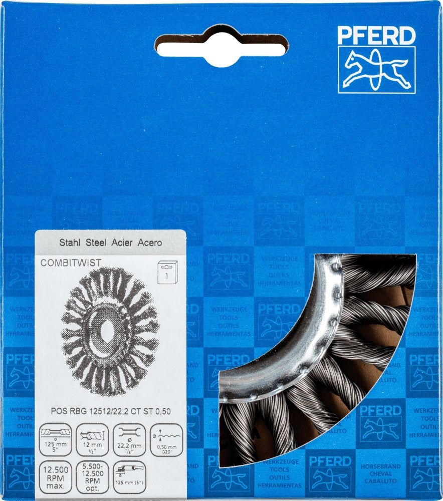 PFERD Rundbürste RBG 11512/22,2 CT ST 0,50 Ø 115 mm Drahtstärke 0,5 mm für Metallbearbeitung