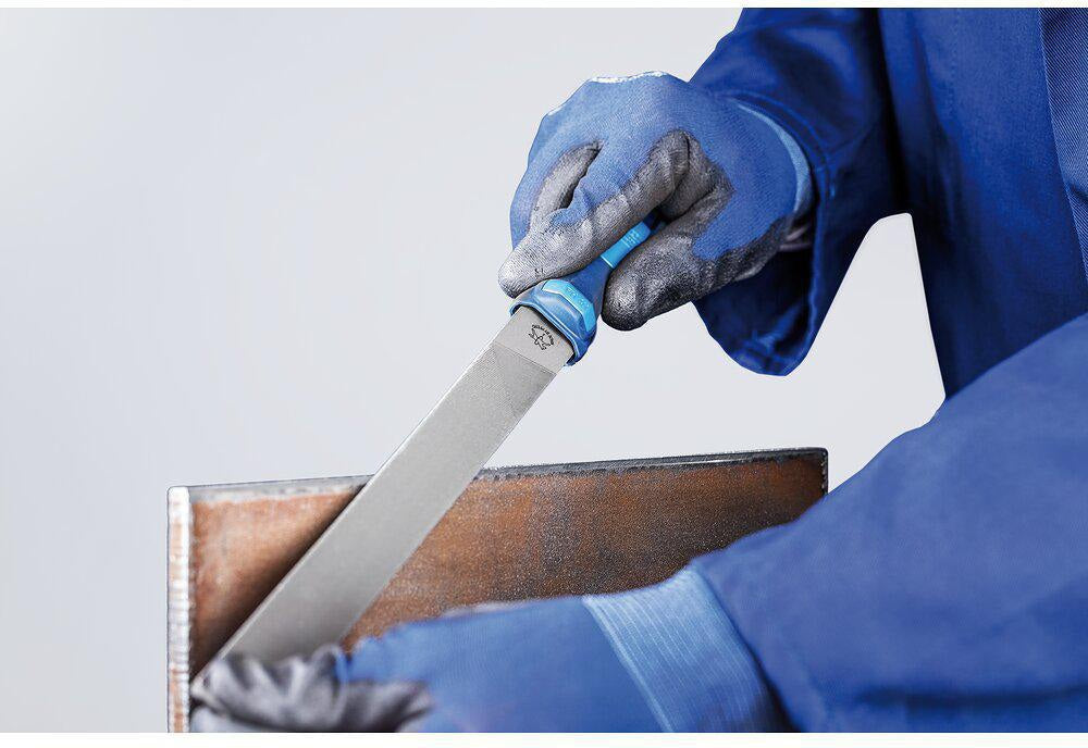 PFERD Feilensatz 250 mm Hieb 2 mit 2K-Ergo-Heft, 5-teilig für Stahl, Aluminium und Guss