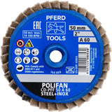 PFERD COMBIDISC-Mini-POLIFAN Fächerschleifscheibe Ø 50 mm K40 für Winkelschleifer & Biegwellenantrieb