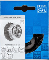 PFERD Topfbürste POS TBG ST Ø65mm M14 Stahldraht 0,35mm für Winkelschleifer