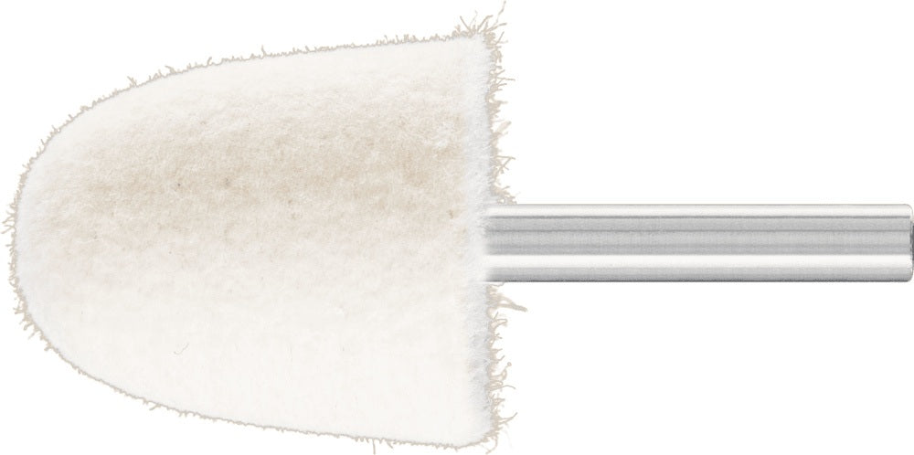 Filzpolierstift Zylinder 10x15 mm Schaft 6 mm von PFERD – mittlere Härte für exakte Formen