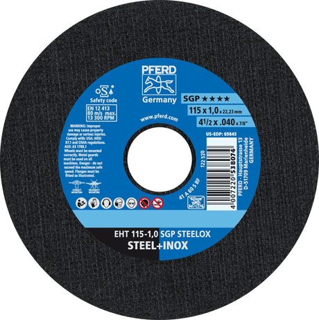 PFERD TOOLS Trennscheibe SGP STEELOX 115 x 0,8 mm für Stahl und Edelstahl
