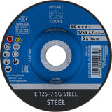 PFERD Schruppscheibe SG STEEL D125x4,1mm gekröpft – 10 Stück für Stahl