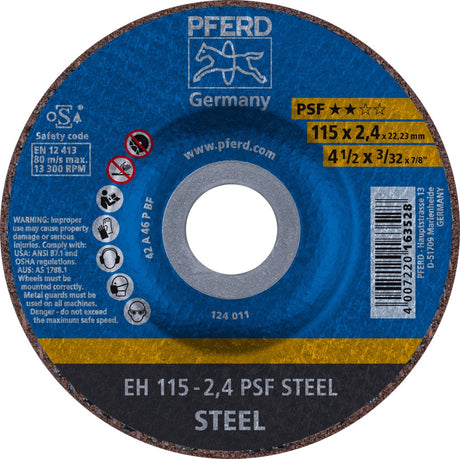 PFERD Trennscheibe PSF STEEL 115 x 2,4 mm für Winkelschleifer
